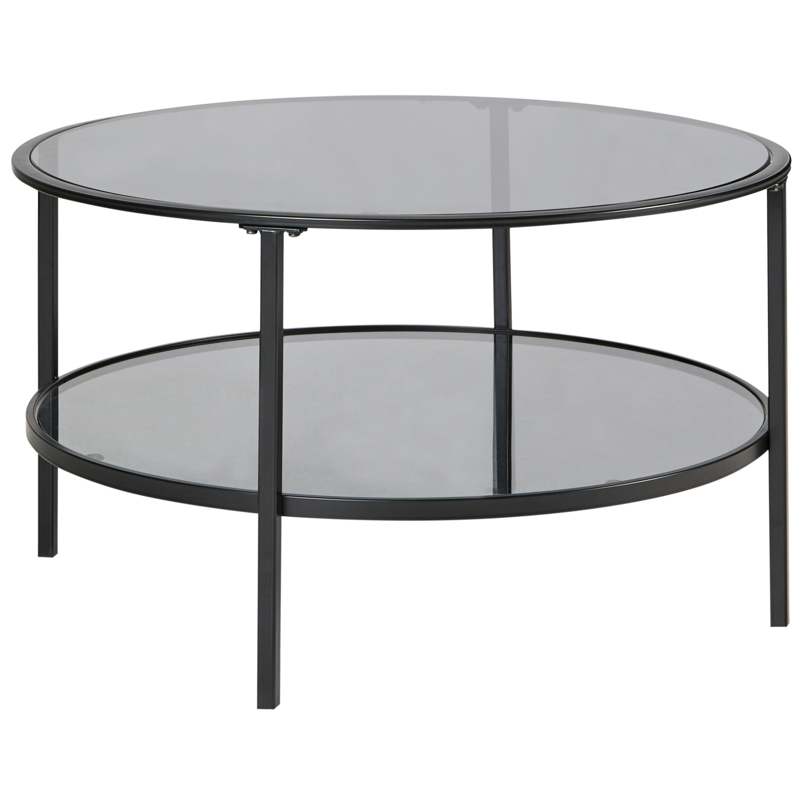 COUCHTISCH Sicherheitsglas Schwarz Tellaka - Schwarz, Glas (80/80/45cm) - Beliani