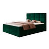 BOXBETT ROMA mit 2 Bettkästen, 160x200, Farbe: Dunkelgrün, Velourstoff, Doppelbett mit Bonell-Matratze - Dunkelgrün, Holz/Kunststoff (160/200cm) - Alpi-Möbel