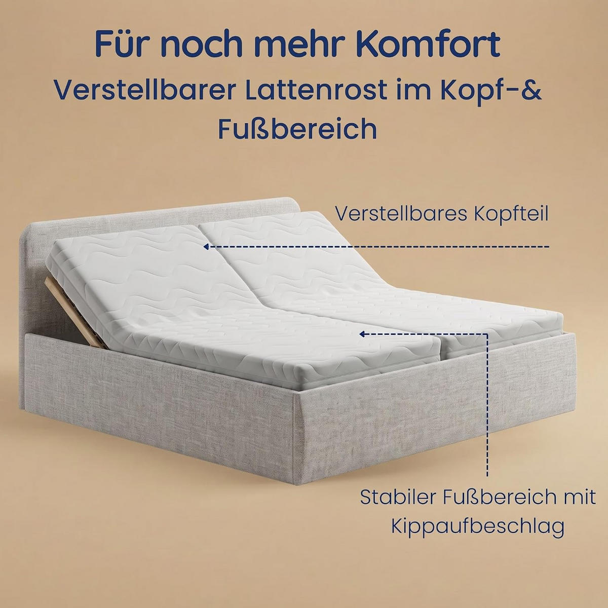 POLSTERBETT VARDO-Stoff 160x200 cm in Grau - Grau, Textil (160/200cm) - Home Collective