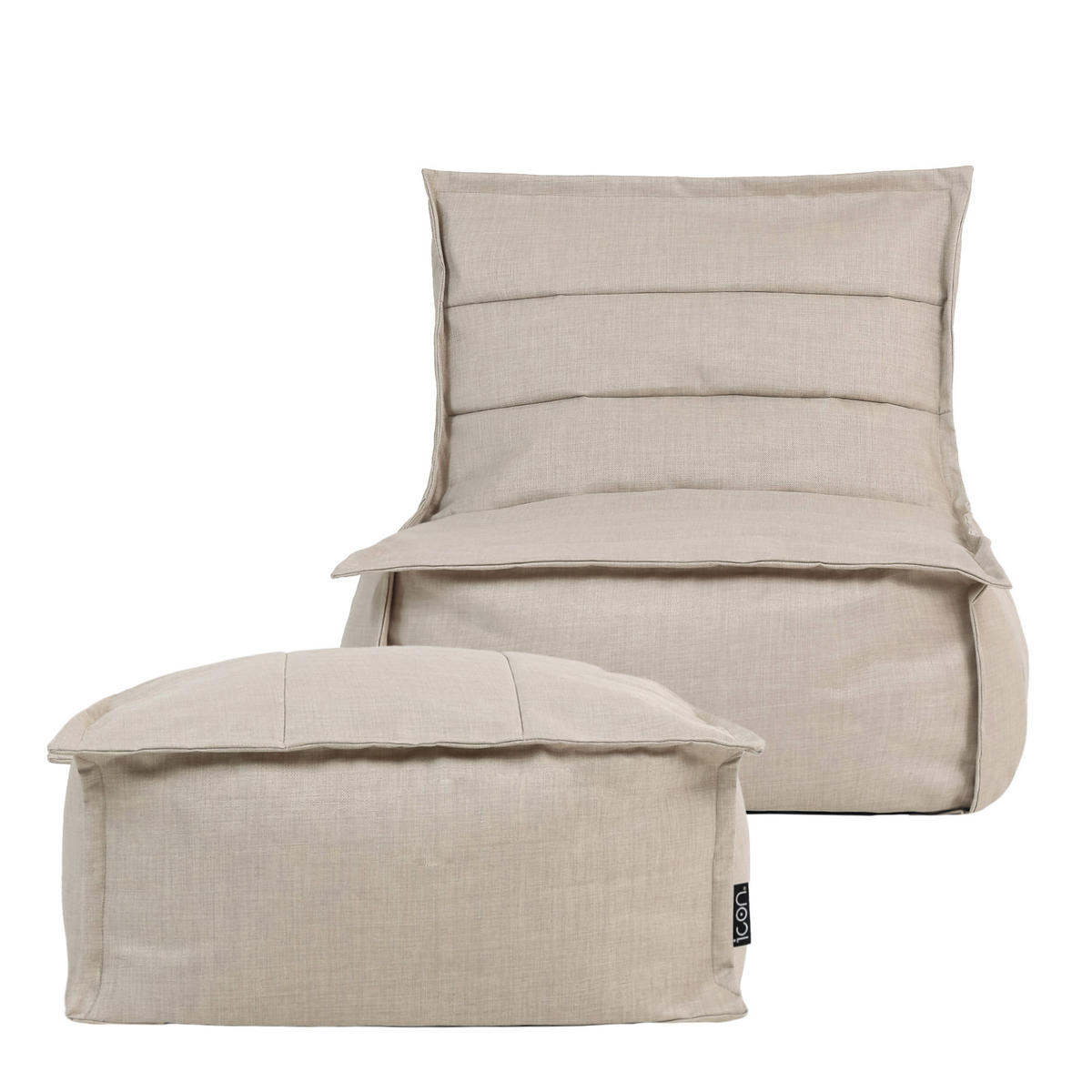 OUTDOORSITZSACK Skandi mit Hocker - Beige, Kunststoff/Textil (75/75/96cm) - icon