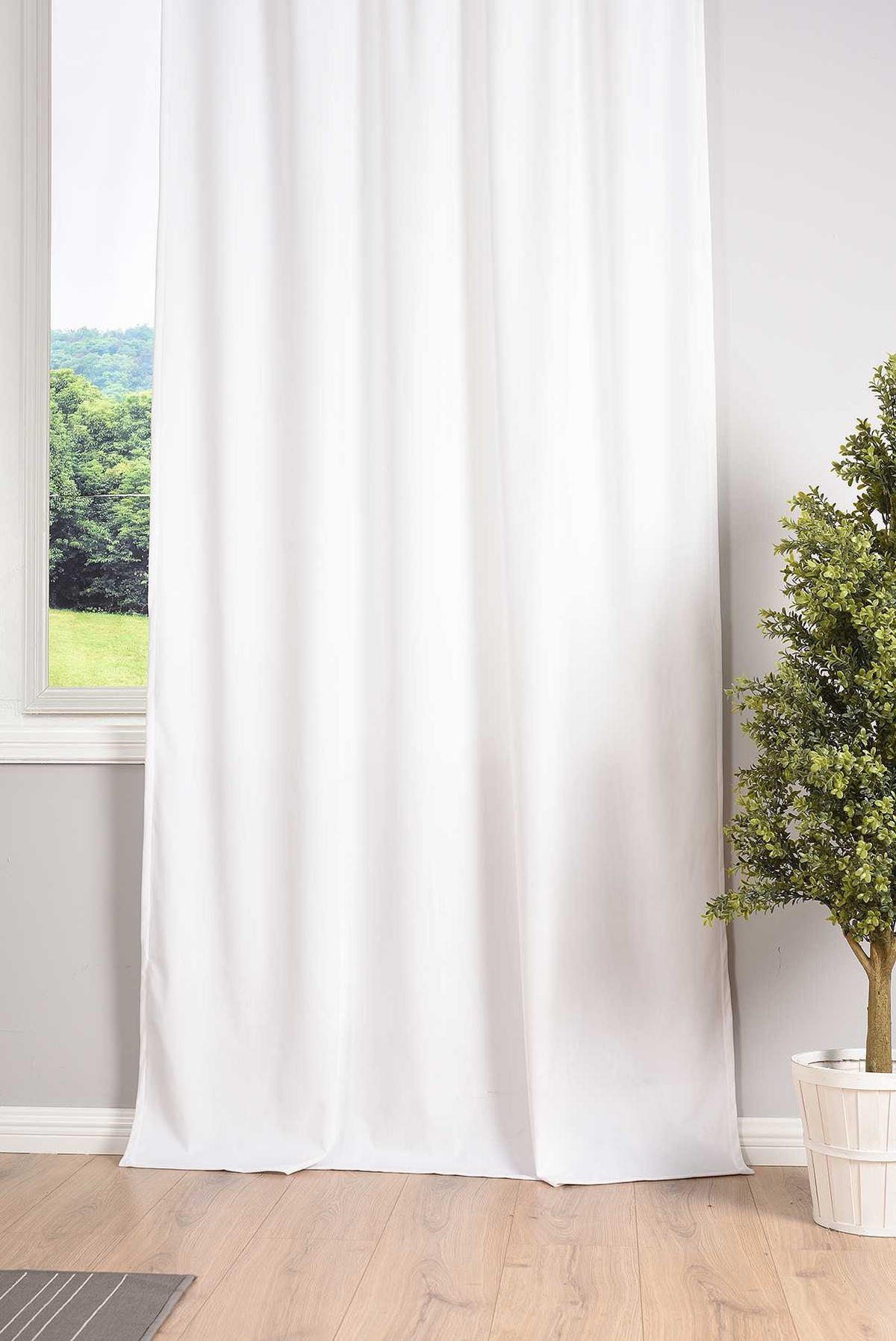 VORHANG 2ER SET MILANO HxB 280x135 cm Weiß - Weiß, Textil (135/280cm) - Gardinenbox