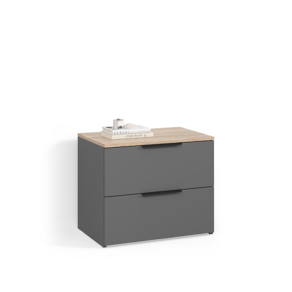 Livinity® KOMODA Piave Antracit 60 x 50 cm se 2 zásuvkami