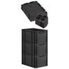 EUROBOX 3x NextGen Color mit Auflagedeckel 32x40x60 cm 65 Liter Schwarz Griffe schwarz zu - Anthrazit/Schwarz, Kunststoff (40/32/60cm) - PROREGAL