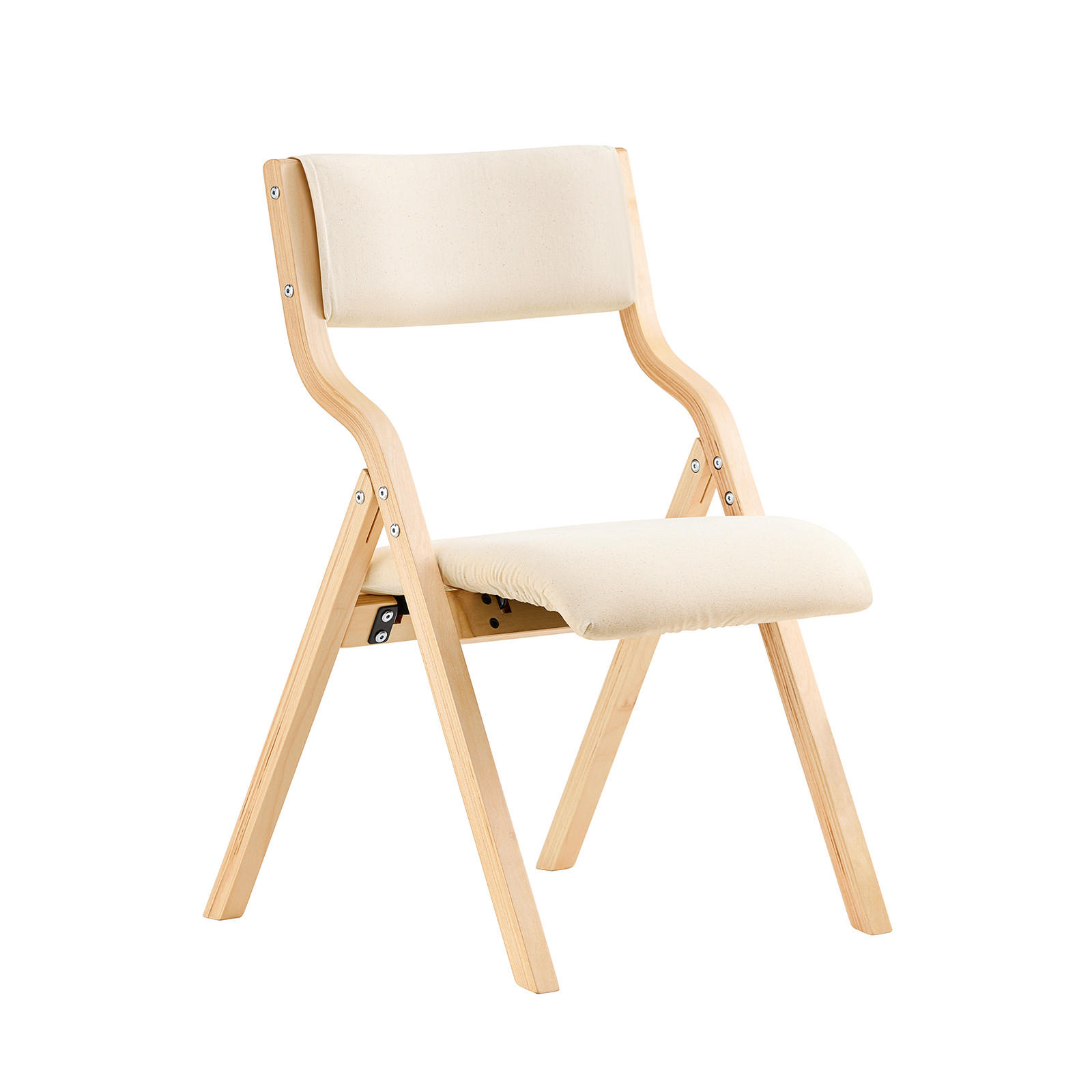 KLAPPSTUHL Birkenholz Gepolstert, 49x80x54cm, Weiß - Weiß, Holz/Holzwerkstoff (41/44/50cm) - SoBuy