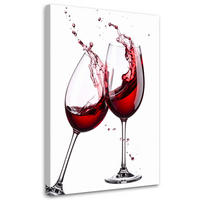LEINWANDBILD Weingläser mit Rotwein 60x90cm - Rot, Textil (60/90cm) - Feeby