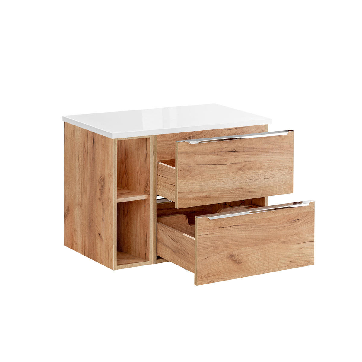 WASCHTISCHUNTERSCHRANK 80.4cm April Holz - Braun/Weiß, Holzwerkstoff (80.4/59/46cm) - Petits-meubles