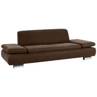 SOFA 2,5-Sitzer Kaye Bezug Veloursstoff Metallfuß verchromt / braun - Braun, Kunststoff (221/76/90cm) - 58aufmkessel