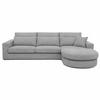 ECKSOFA Pablo ohne Schlaffunktion, mit abgerundeter Ottomane, rechts, Hellgrau, Velourstoff - Grau, Textil (319/196cm) - Beautysofa