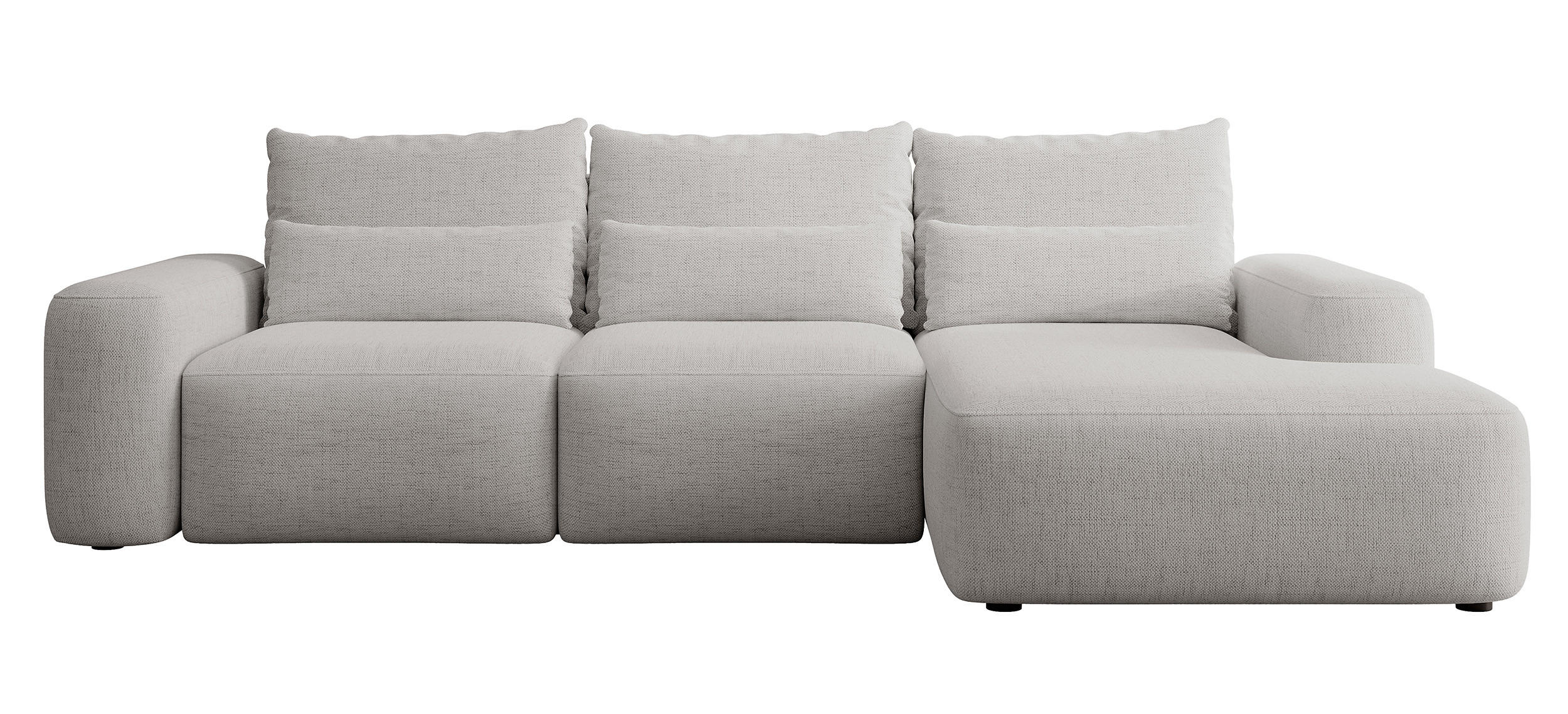 ECKSOFA Carnos Chenille-Bezug in Grau - Grau, Textil (264/162cm) - Selsey