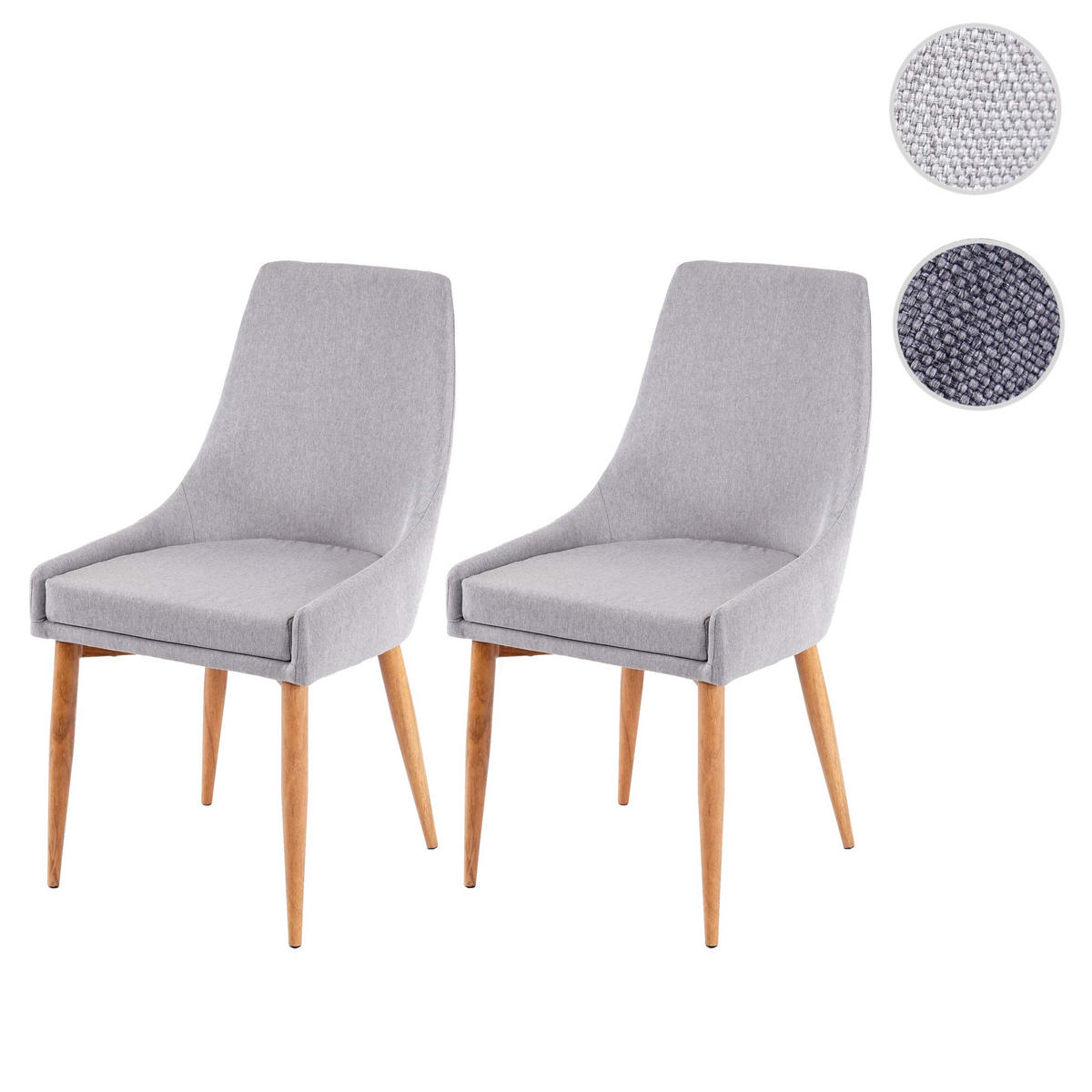 ESSZIMMERSTUHL Hellgrau 2er-Set - Hellgrau, Textil (50/89/60cm) - MCW