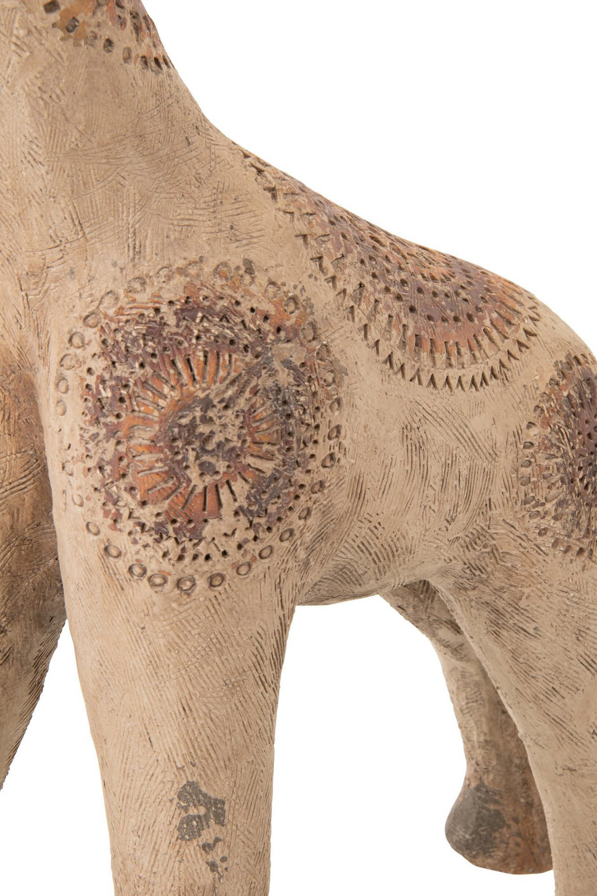 DEKOOBJEKT GIRAFFE ANTIK AUßEN - Multicolor, Glas/Naturmaterialien (23/90/60cm) - J-Line