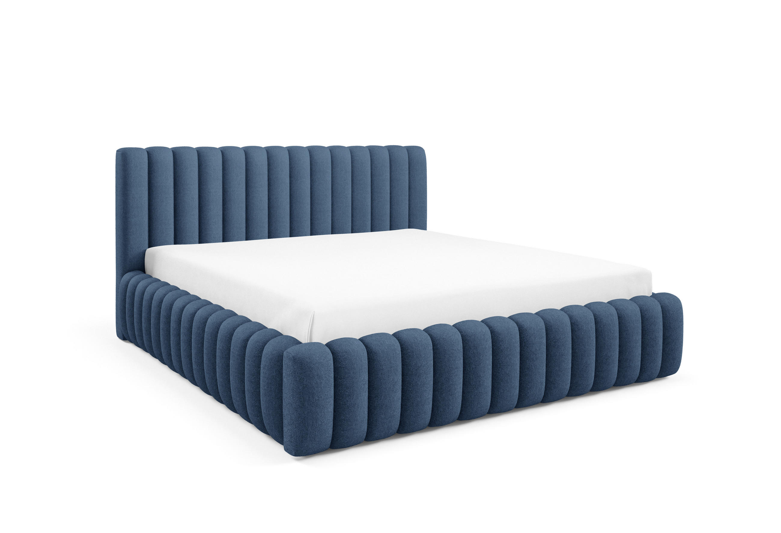 POLSTERBETT BLIVIO 180x200 cm,mit Bettkasten,Lattenrost,Doppelbett,Boxspringbett-Optik-Blau - Dunkelblau, Holz (180/200cm) - Furnistar