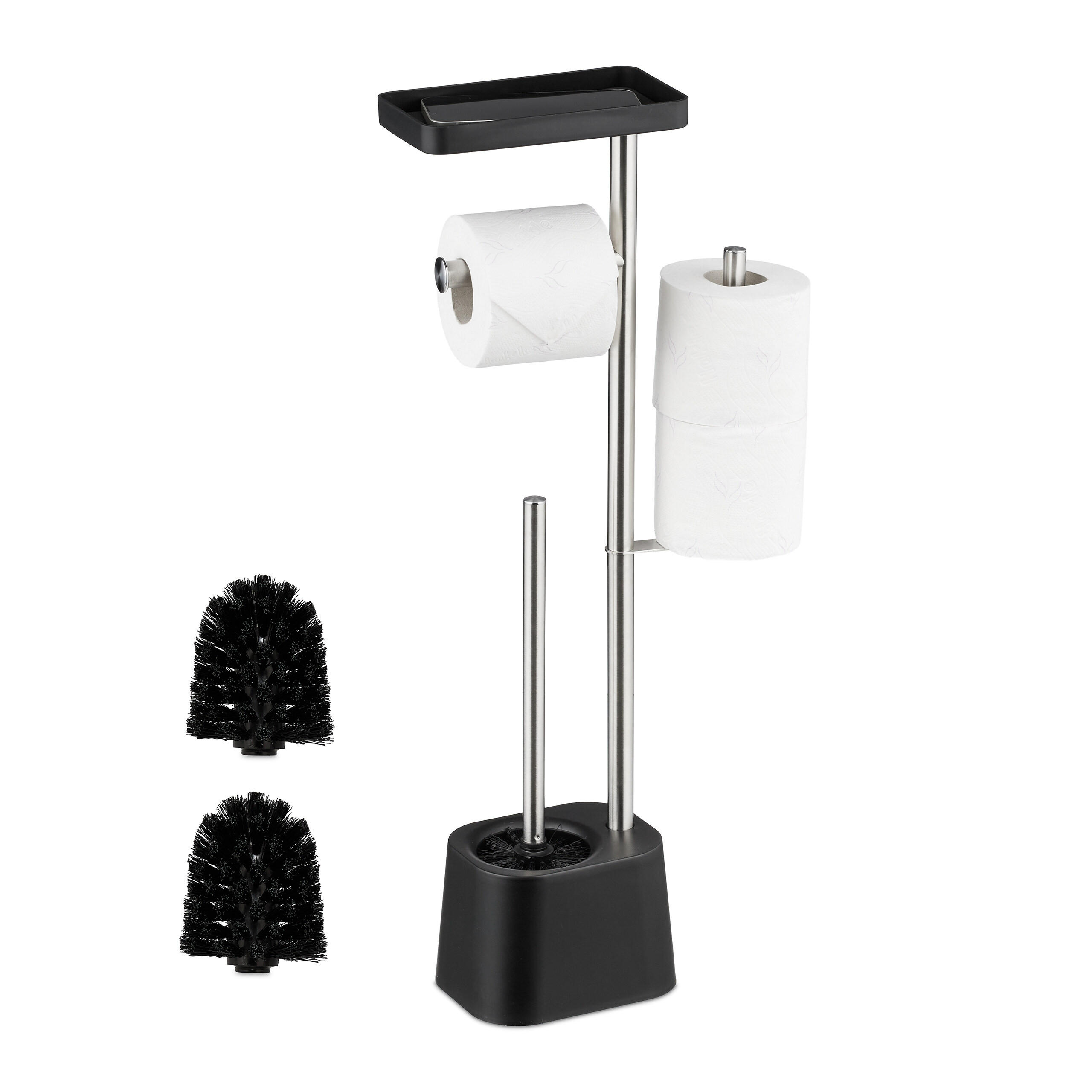 WC-GARNITUR - Multicolor, Kunststoff/Metall (29/65.5/11cm) - Relaxdays