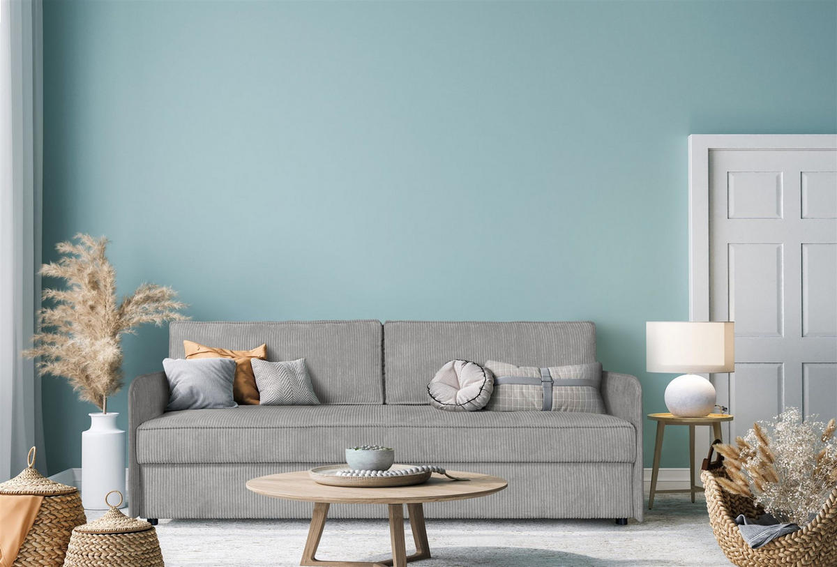 SOFA Ruby Mit Schlaffunktion - Hellgrau, Holzwerkstoff/Textil (206/90/91cm) - Fun Möbel