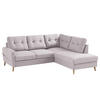 ECKSOFA mit Ottomane - Webstoff - Hellbraun/Hellrosa, Textil (230/200cm) - home24