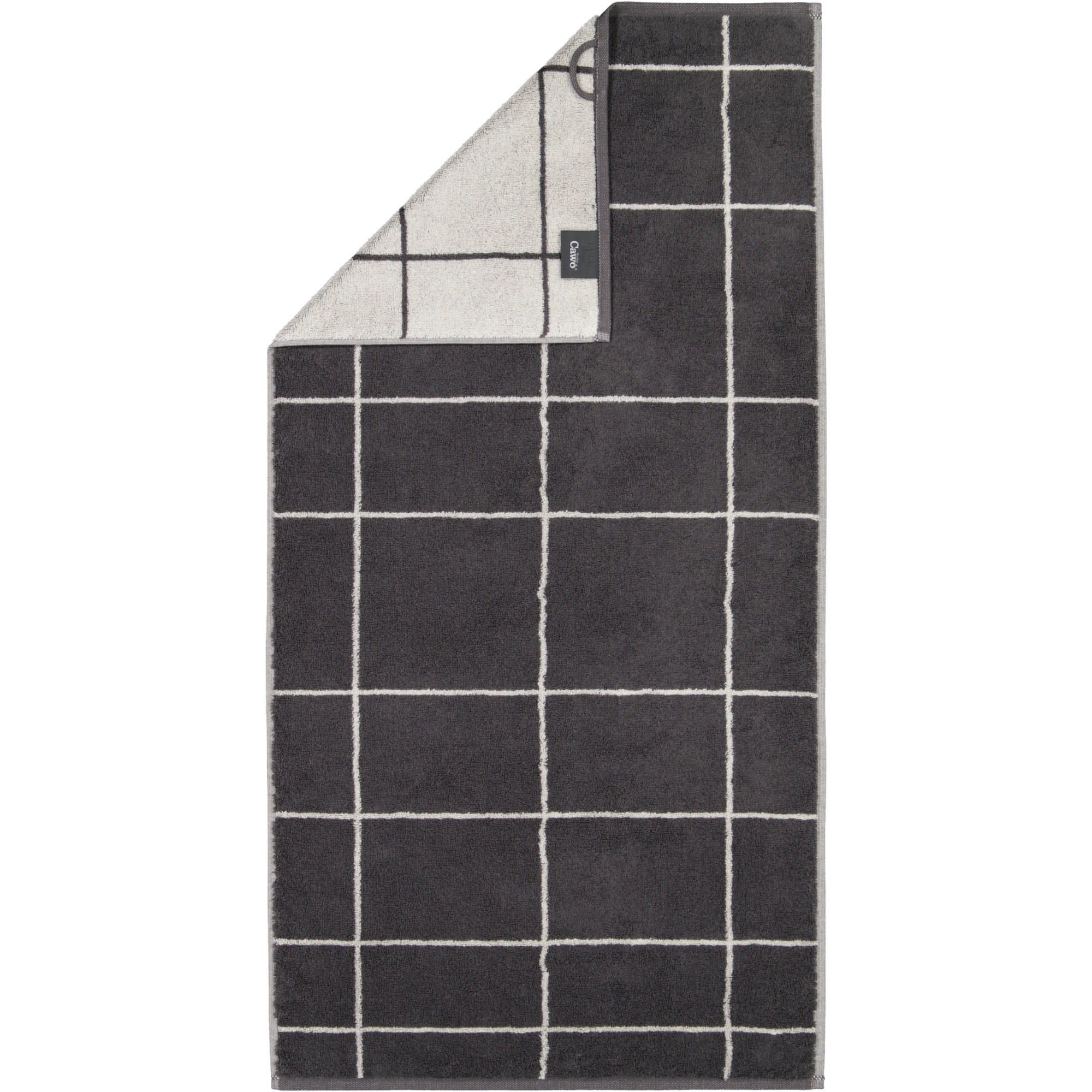 HANDTUCH ATELIER LINES 6240 BASALT - 77 - Grau, Textil (50/100cm) - Cawoe