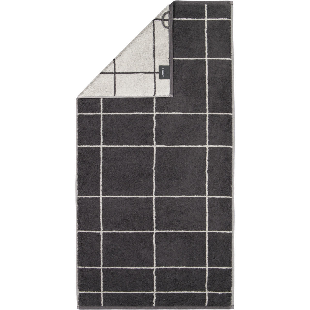 HANDTUCH ATELIER LINES 6240 BASALT - 77 - Grau, Textil (50/100cm) - Cawoe