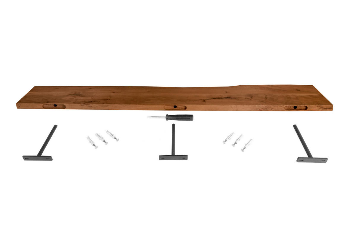 WANDREGAL AMANDA - Braun/Akaziefarben, Holz (100/3/20cm) - SAM