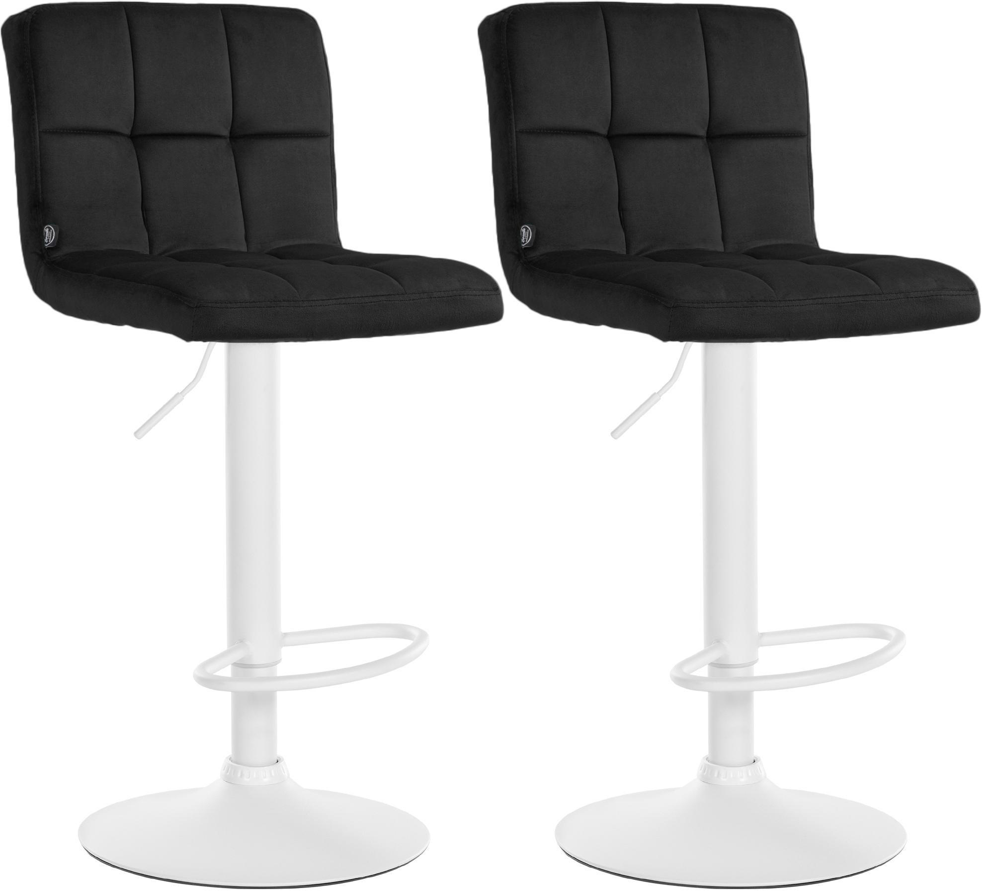 BARHOCKER 2 Samt Schwarz - Schwarz/Weiß, Textil/Metall (46/94/47cm) - CLP