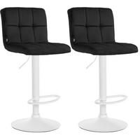 BARHOCKER 2 Samt Schwarz - Schwarz/Weiß, Textil/Metall (46/94/47cm) - CLP