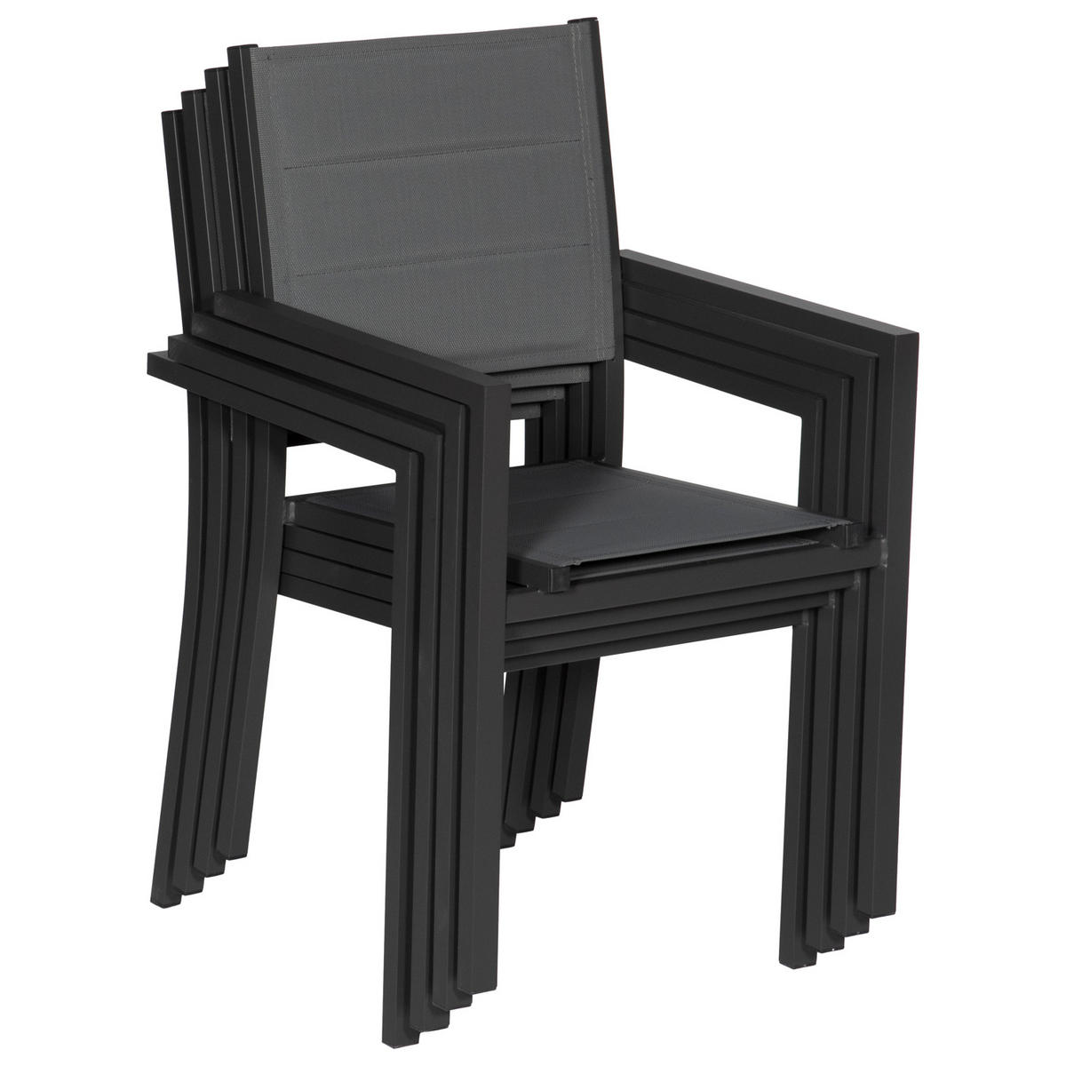 STÜHLE Anthrazitgrau und Grau 4er-Set - Grau, Kunststoff (56.5/90/57cm) - Happy Garden