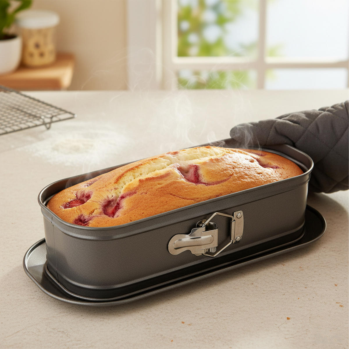 FORMA na pečenie - antracitová, kov (30/8/12cm) - Relaxdays