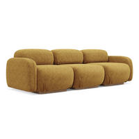 4-SITZER-SOFA Chenille Stoff Gelb - Currygelb/Gelb, Holz/Textil (270/73/95cm) - Makamii