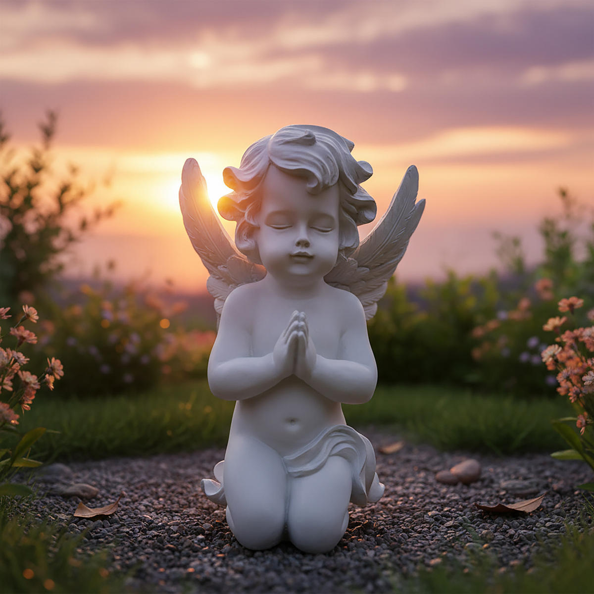VRTNA figura angel - krem, umetna masa (22.5/36/18cm) - Relaxdays