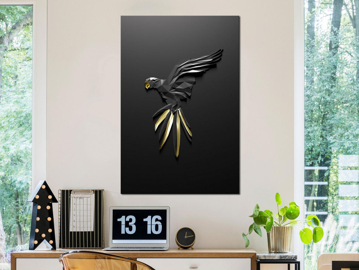 KUNSTDRUCK Grau 40/60 cm - Goldfarben/Grau, Textil (40/60cm) - KUNSTLOFT