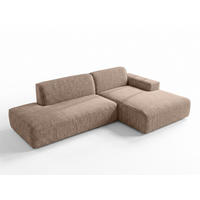 ECKSOFA L Form Didim Duo Warmbraun 288/162/80 cm – stilvolle kleine Eckcouch Rechts - Cognac/Schwarz, Kunststoff/Textil (162/288cm) - AX Living