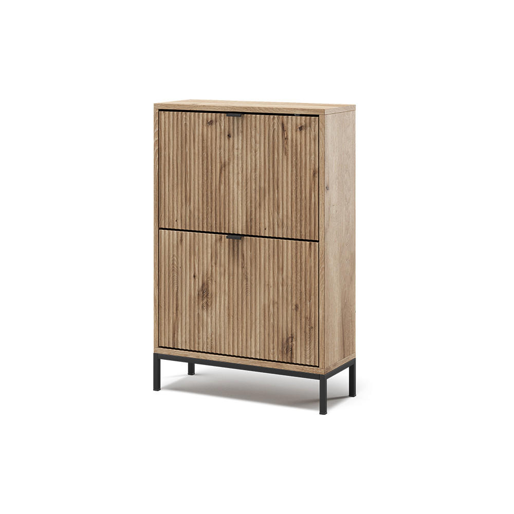 SKOTIPPARE Eliza Viking ek 60x92 cm med 2 fällbara lådor Ekfärgad 92/60/24 cm