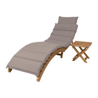 GARTENLIEGE Catania II Akazienholz FSC 100 mit Beistelltisch - Braun, Kunststoff (59/25/95cm) - bellavista - Home & Garden