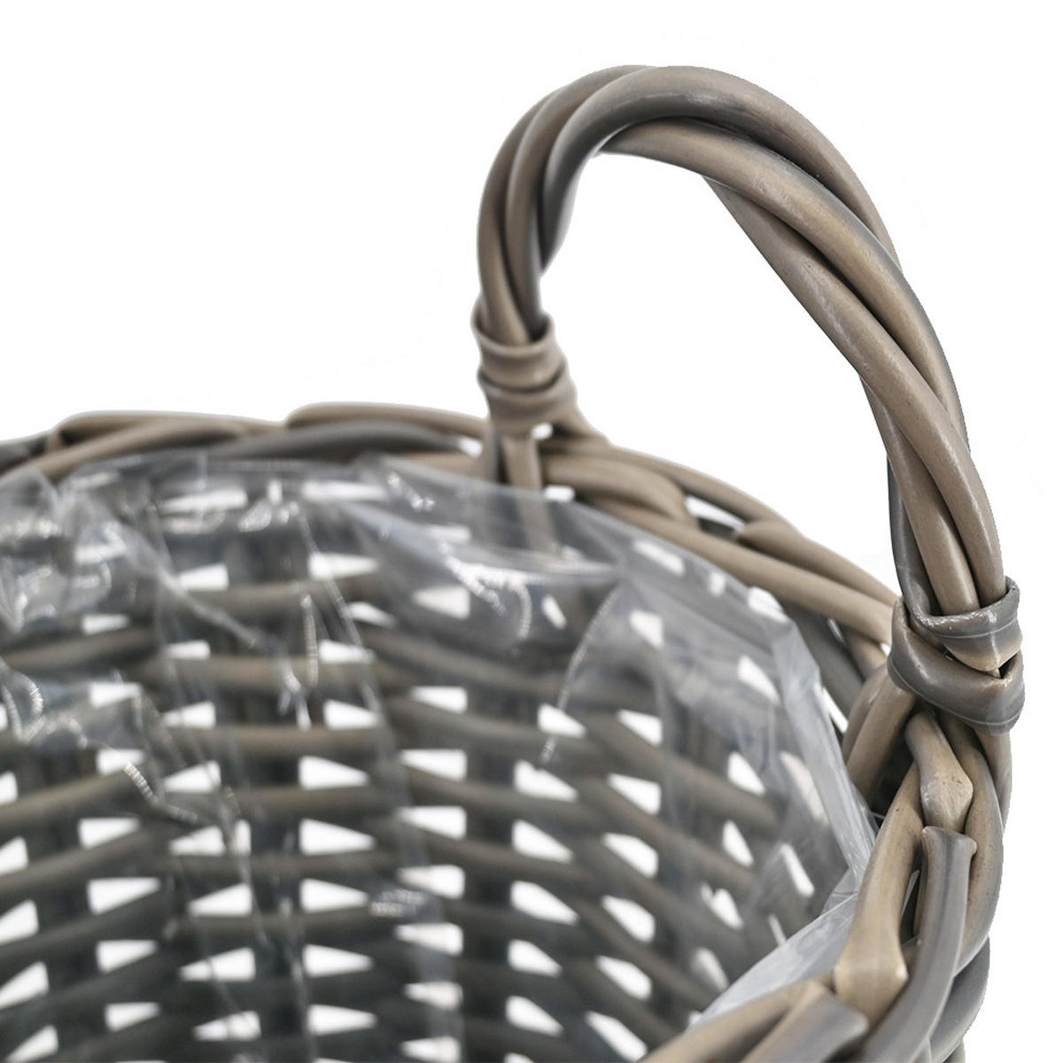 PFLANZKORB 35 cm, Rattan, Grau - Grau, Kunststoff (35cm) - dasmöbelwerk