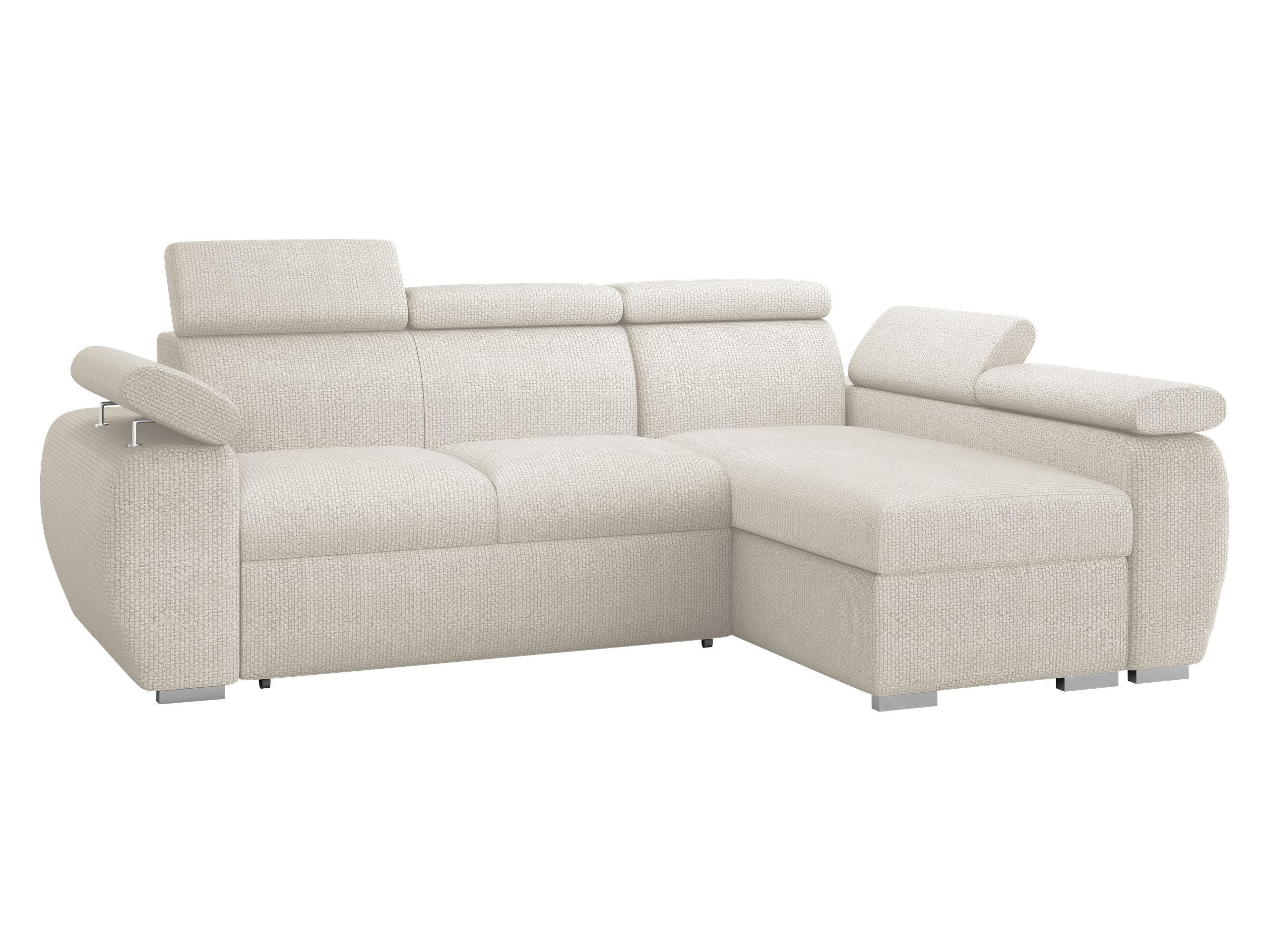ECKSOFA Boston Mini, Seite: Rechts - 2R+LC - Chromfarben/Creme, Holz/Textil (255/170cm) - MIRJAN24