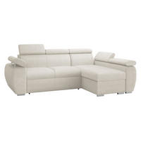 ECKSOFA Boston Mini, Seite: Rechts - 2R+LC - Chromfarben/Creme, Holz/Textil (255/170cm) - MIRJAN24