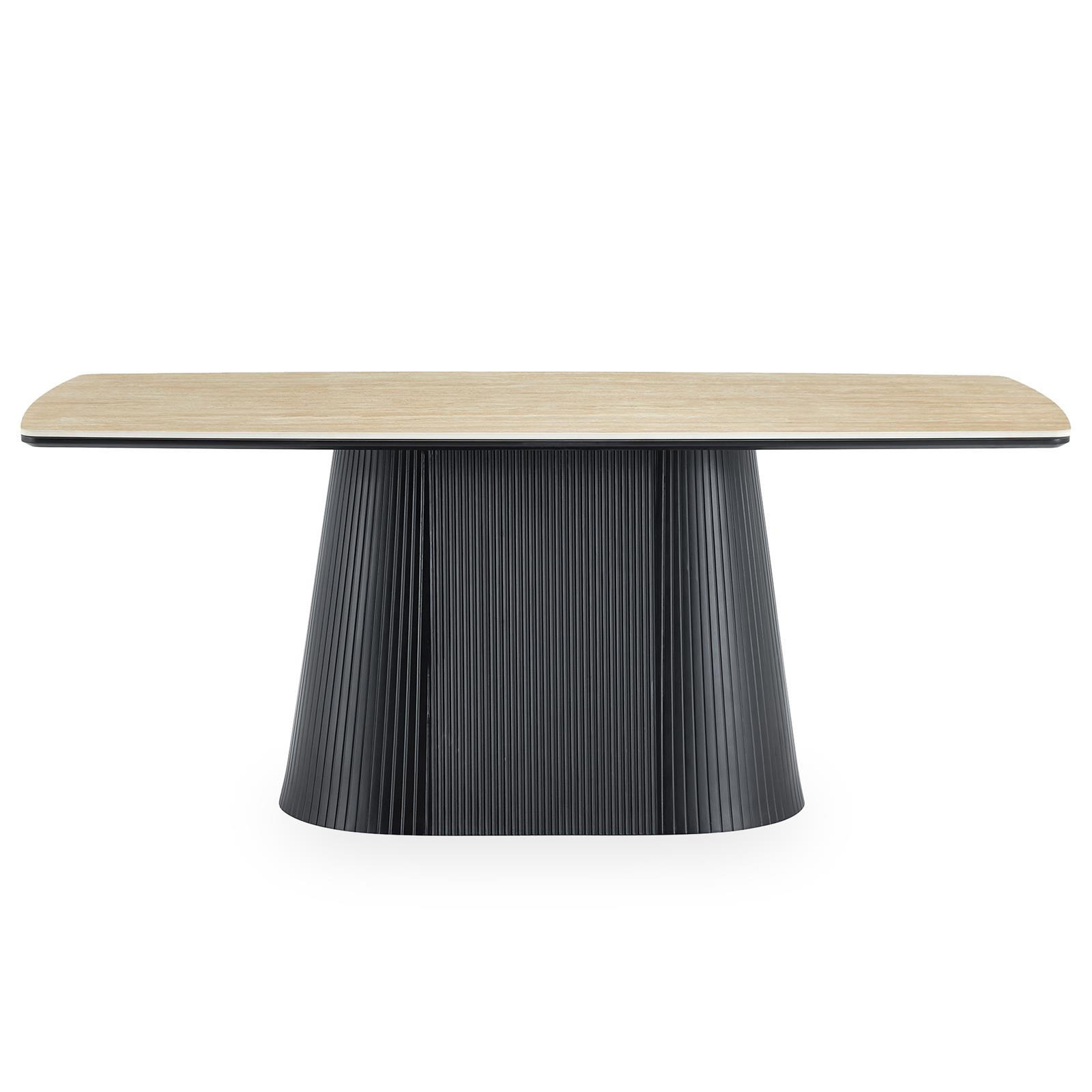 ESSTISCH GRANO beige/schwarz - Beige/Schwarz, Holzwerkstoff (90/180/75cm) - IDIMEX