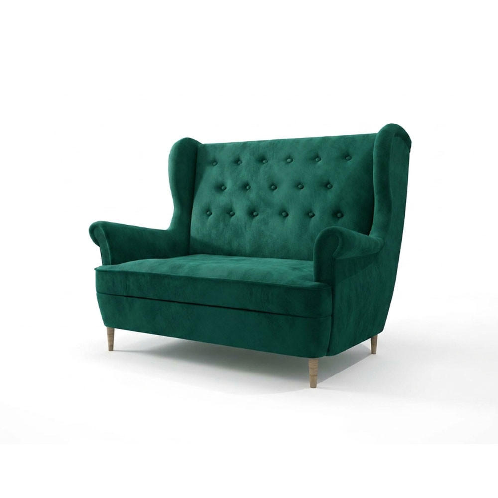 Feldmann-Wohnen Ohrensofa Dunkelgrün, Braun 150x103x90 cm