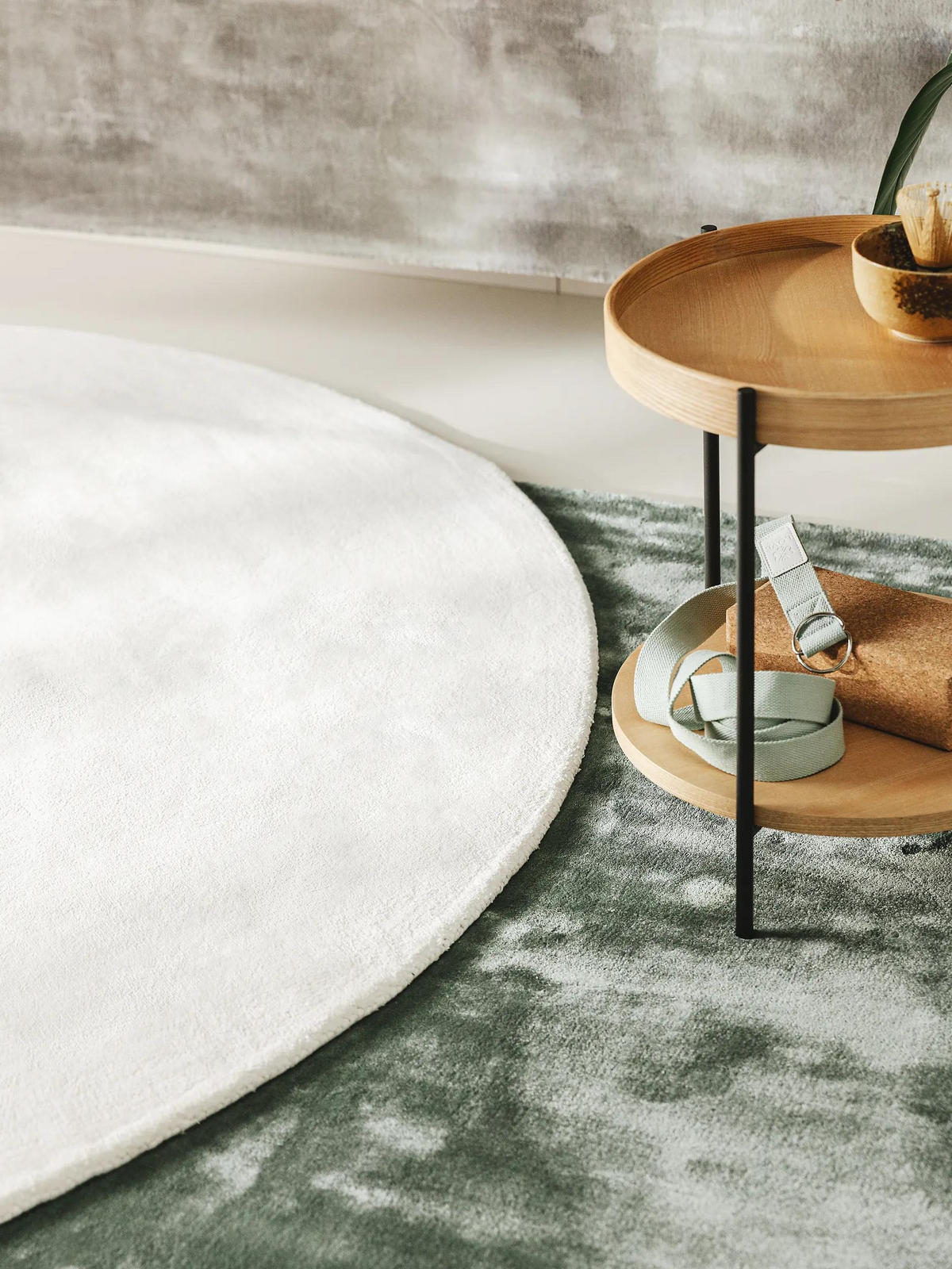 VISKOSETEPPICH rund Nela Ivory ø 200 cm rund - Creme, Textil (200/200cm) - benuta Pure