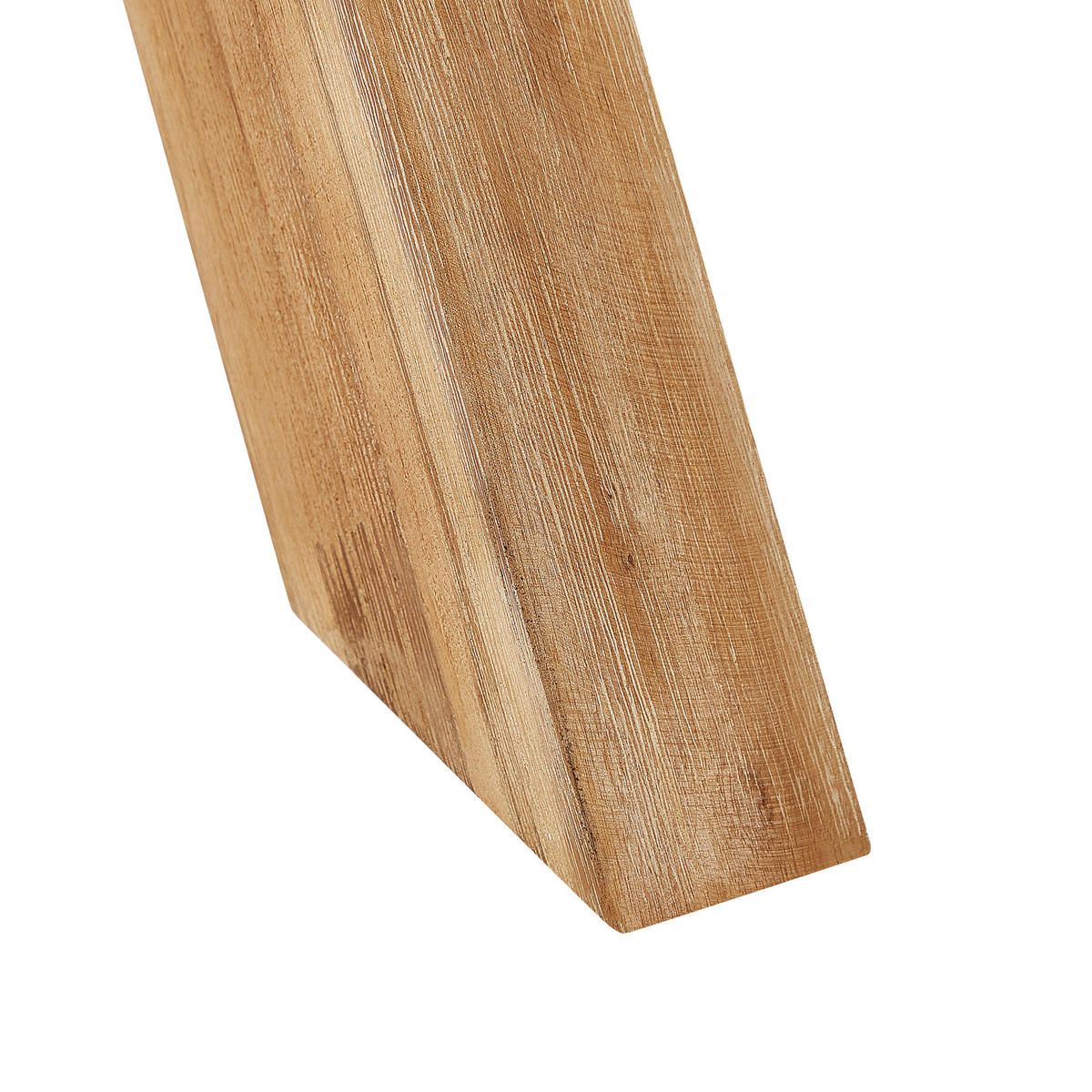GARTENTISCH Faserzement weiß/heller Holzfarbton 200/100 cm Olbia - Hellbraun/Weiß, Stein (200/100/75cm) - Beliani