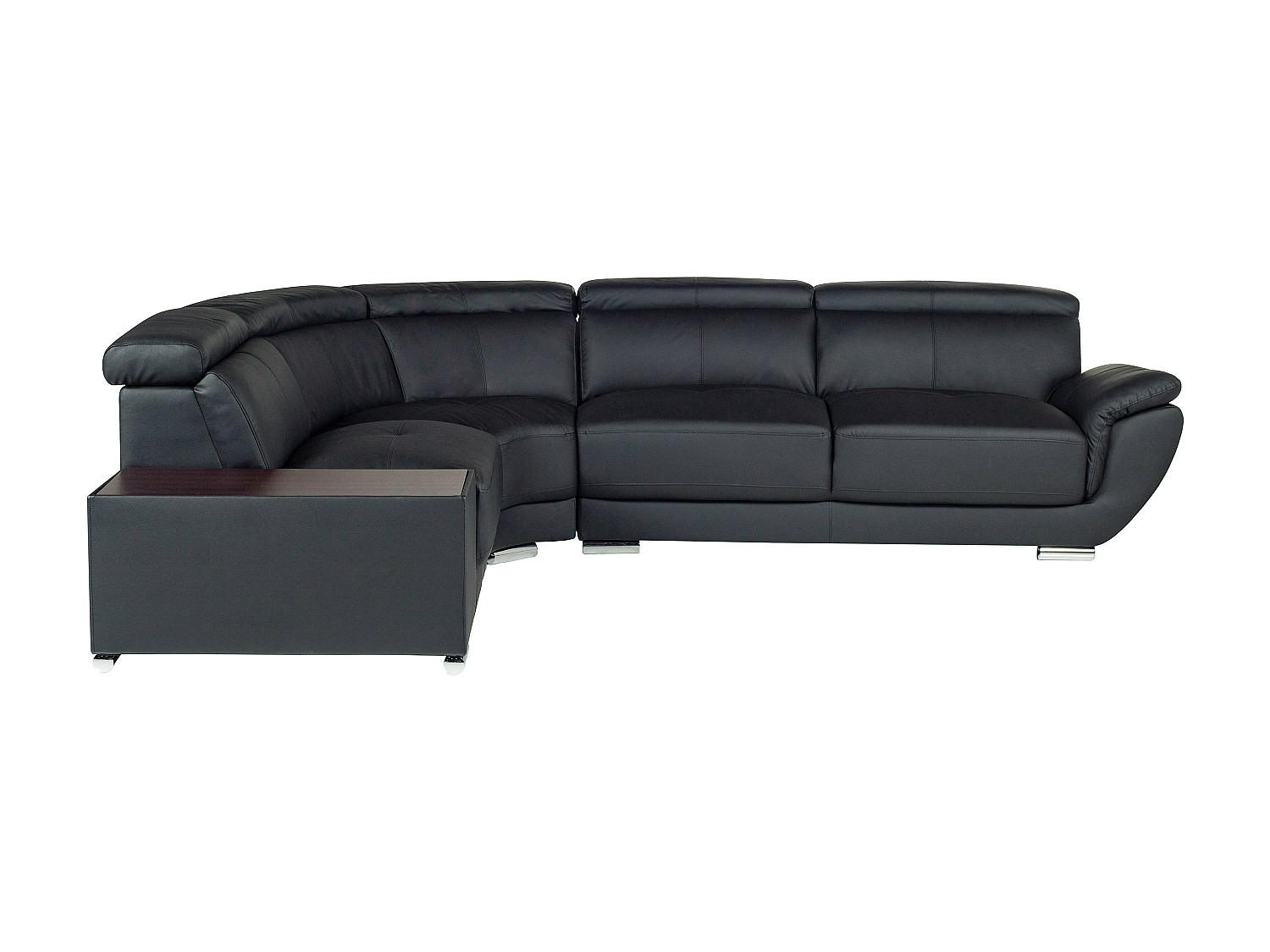 SOFA ohne Schlafmöglichkeit - 5 Personen - Leder - Schwarz - - Schwarz, Leder (306/78/240cm) - Vente-Unique