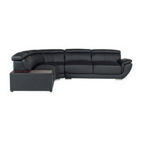 SOFA ohne Schlafmöglichkeit - 5 Personen - Leder - Schwarz - - Schwarz, Leder (306/78/240cm) - Vente-Unique