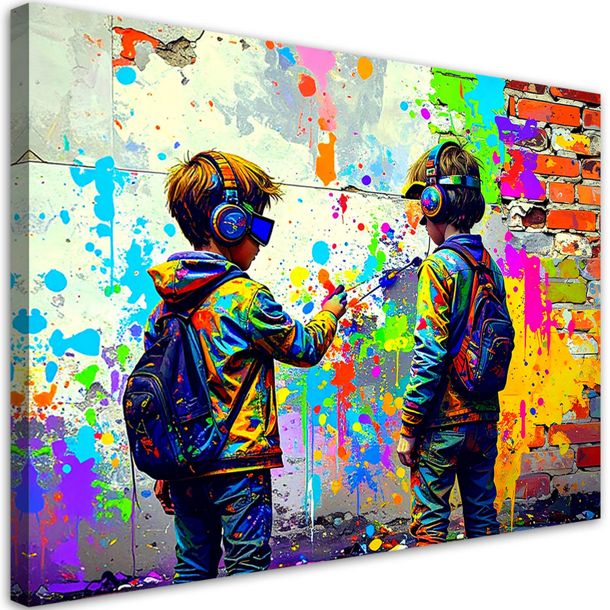 LEINWANDBILD Graffiti Street Art 120x80cm - Multicolor, Textil (120/80cm) - Feeby