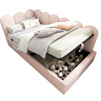 POLSTERBETT 90/200 cm mit hydraulischem Bettkasten, Gitter-Design und Samtbezug, Rosa - Rosa, Holz (90/200cm) - Redom
