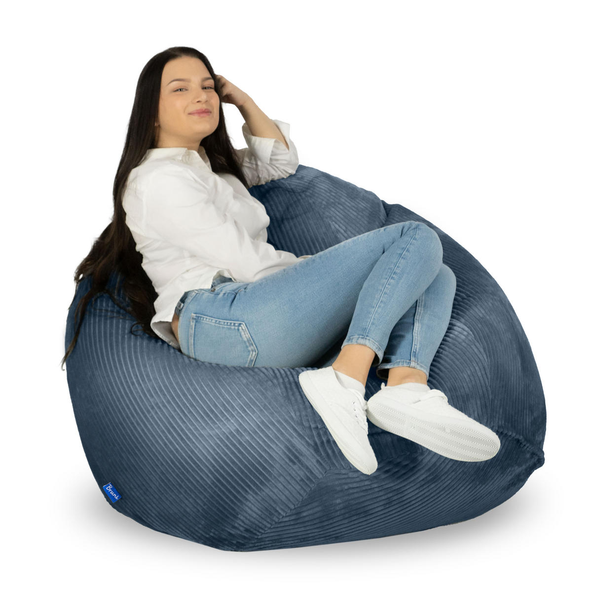 KINDER-SITZSACK Classico Cord S dunkelblau - Dunkelblau, Textil (70/60/70cm) - Bruni