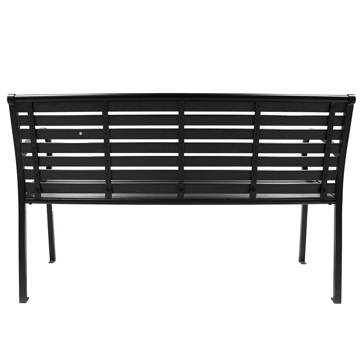 GARTENBANK - Stahl / Polywood - Schwarz, Holzwerkstoff/Metall (125/80/59cm) - home24