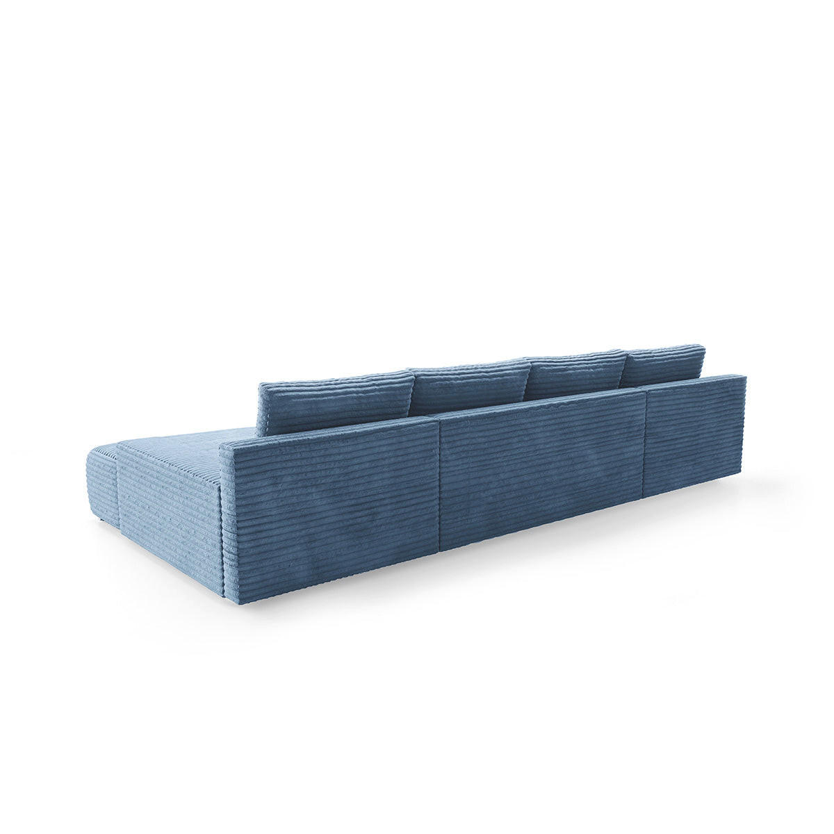 PANORAMASOFA Ivana 4 Sitzplätze Hellblau - Blau, Holz (350/85/172cm) - Petits-meubles