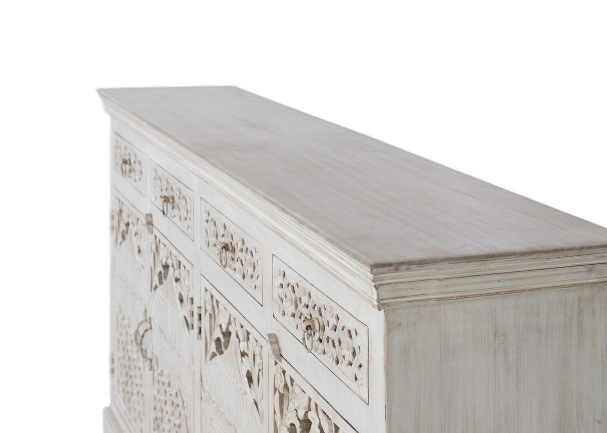 SIDEBOARD mit 4 Türen und 4 Schubladen aus Mangoholz - Perlmutt, Holz (40/99/180cm) - Giner y Colomer