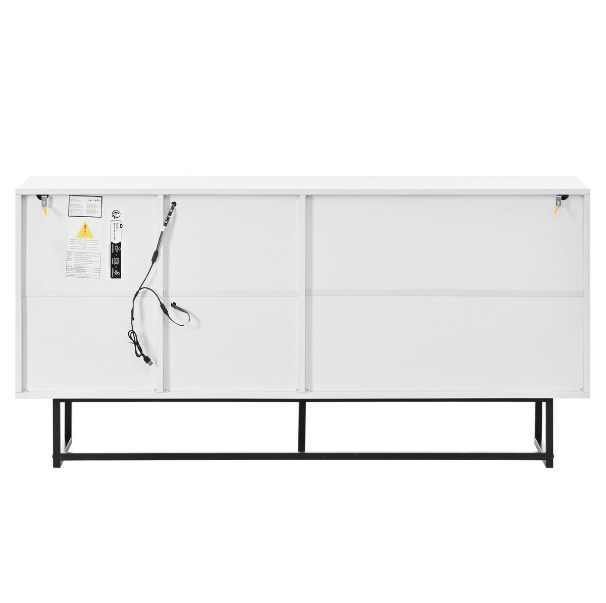 SIDEBOARD 160/36/78 cm weiß aus MDF mit 3 Schubladen und LED - Weiß, Holzwerkstoff (160/78/36cm) - OKWISH