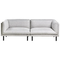 POHOVKA 3-místná Látka Světle šedá Vorgod - světle šedá, textil (221/76/84cm) - Beliani