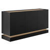 SIDEBOARD Zarpant K160 3D - Eichefarben/Schwarz, Holzwerkstoff (160/75/37cm) - MIRJAN24